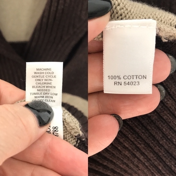 Banana Republic Striped Shawl Cotton Sweater Sz S - Picture 8 of 8